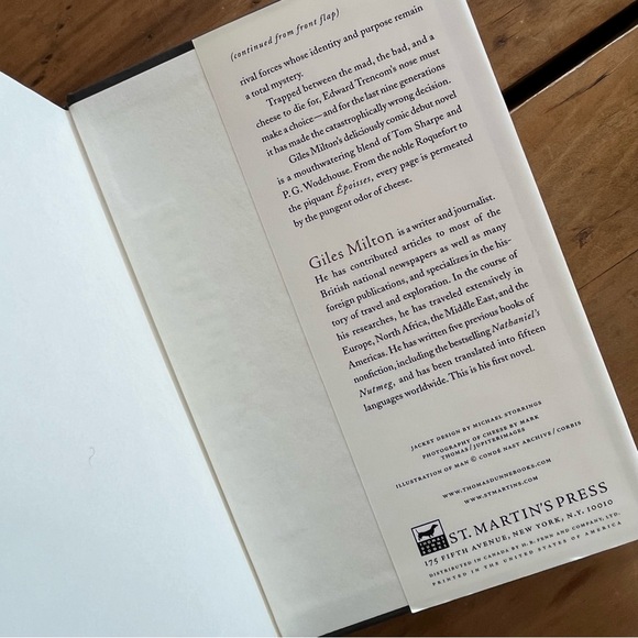 Edward Trencom's Nose: A Novel of History, Dark Intrigue & Cheese Hardcover Book - Picture 5 of 5